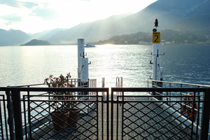 Blick über Comersee zur Isola Comacina